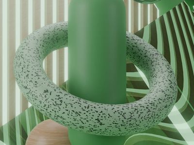 Abstract violet flow and geometric balance elements