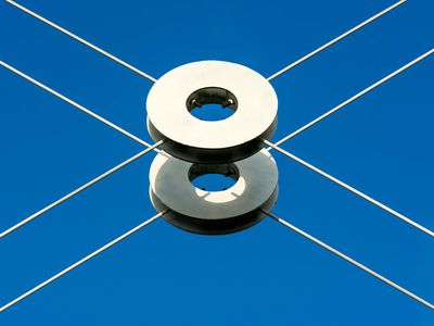 Vertical glowing lines showing structural stability and core strength